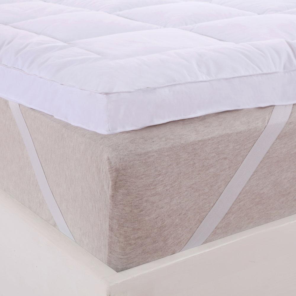2 Inch Thick Abripedic™ Comfort Mattress Topper 100% Cotton Shell. White Alternative Down fill