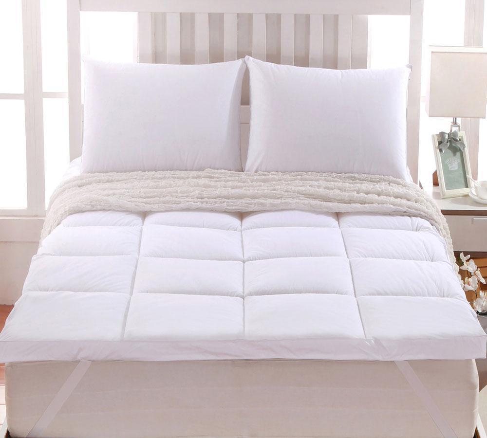 2 Inch Thick Abripedic™ Comfort Mattress Topper 100% Cotton Shell. White Alternative Down fill