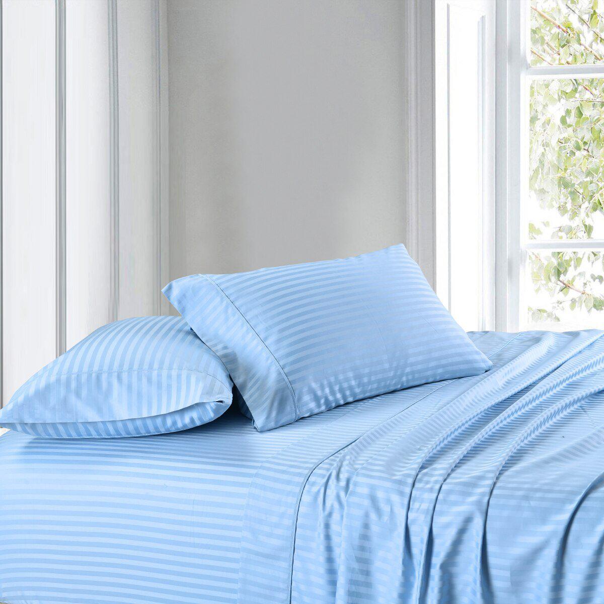 100% Cotton Sheet Set - Striped 300 Thread Count
