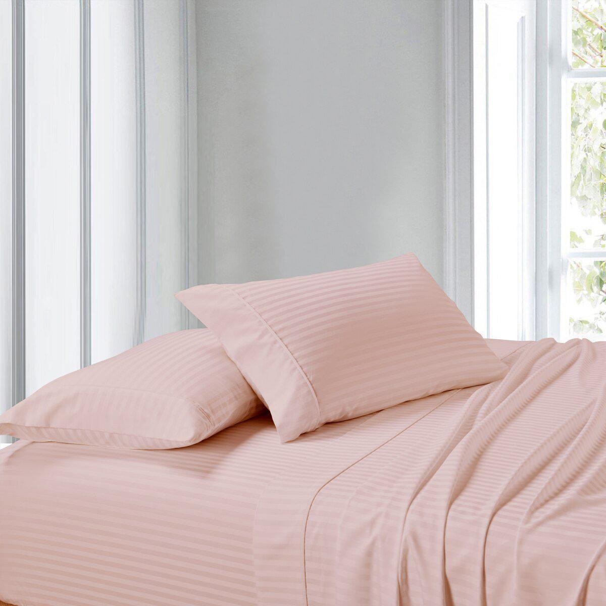 100% Cotton Sheet Set - Striped 300 Thread Count