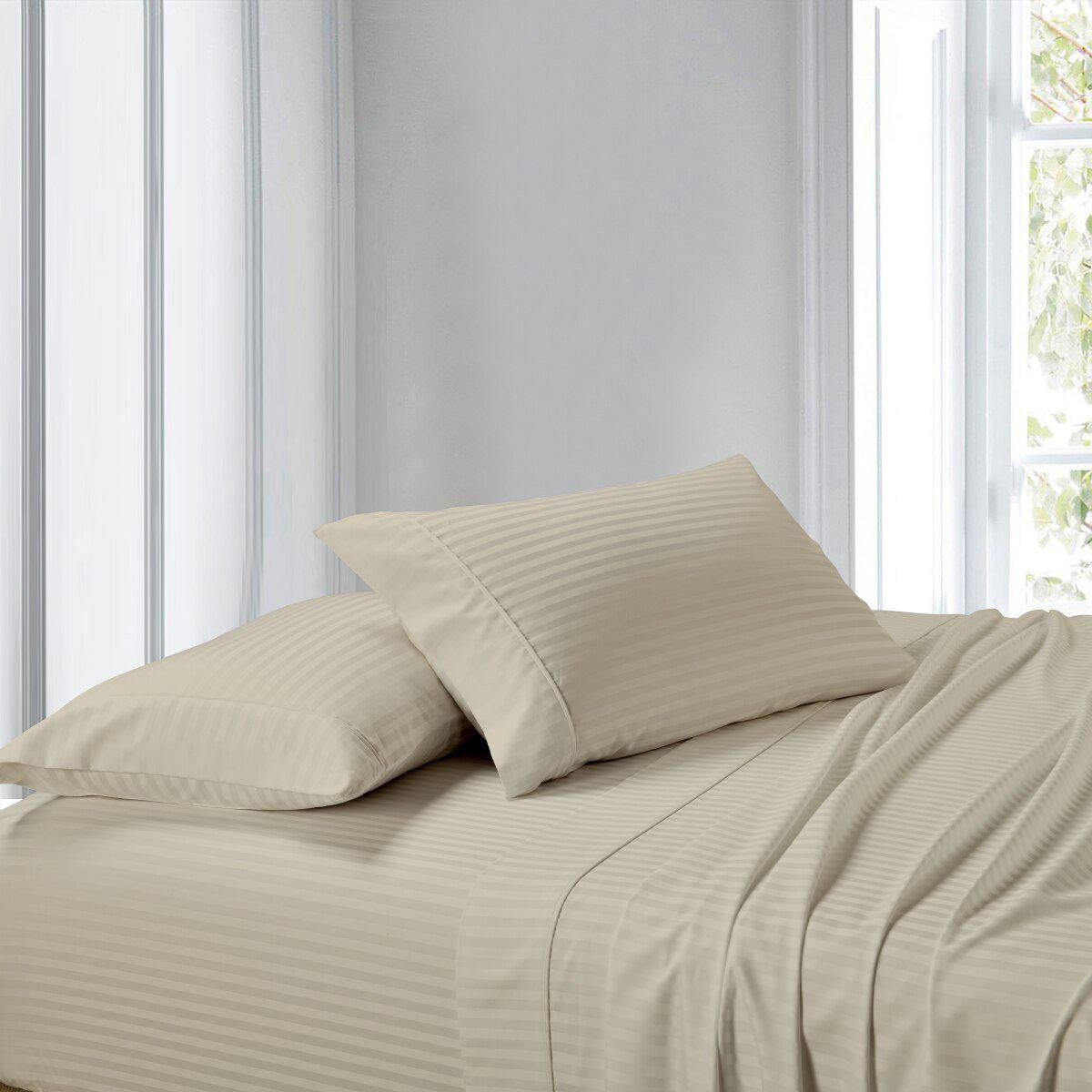 100% Cotton Sheet Set - Striped 300 Thread Count