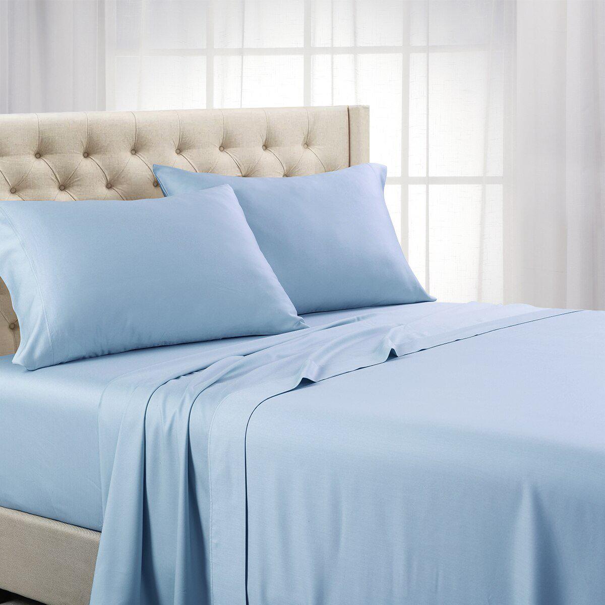 Split Top (Split Head) King Sheets 1000 Thread Count 100% Cotton Solid Sheet Sets