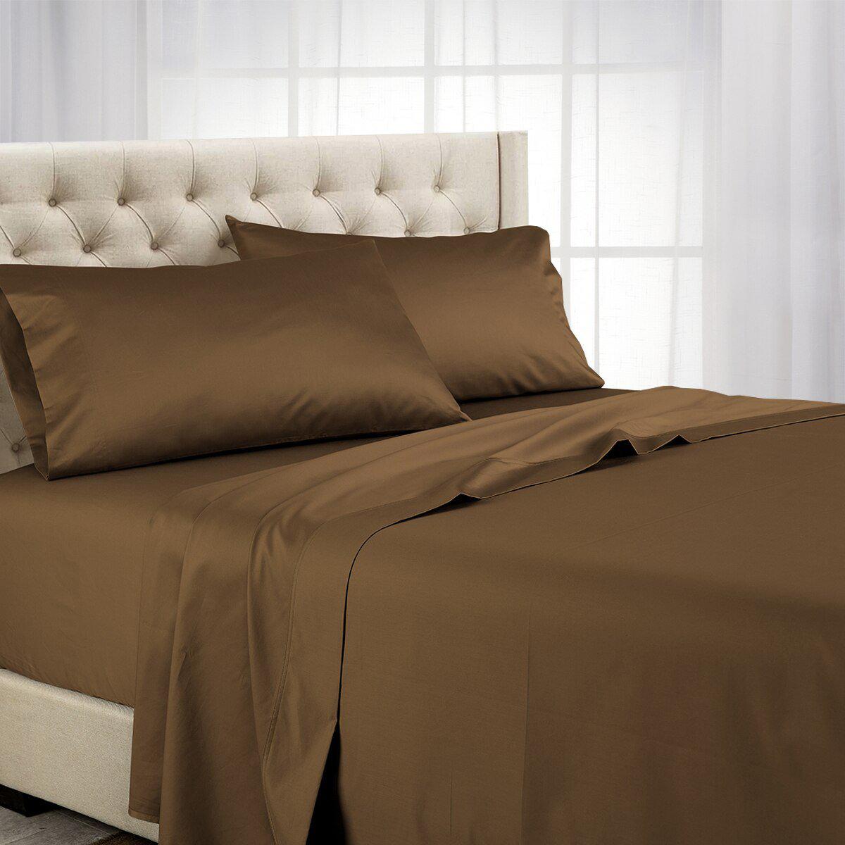 Split Top (Split Head) King Sheets 1000 Thread Count 100% Cotton Solid Sheet Sets