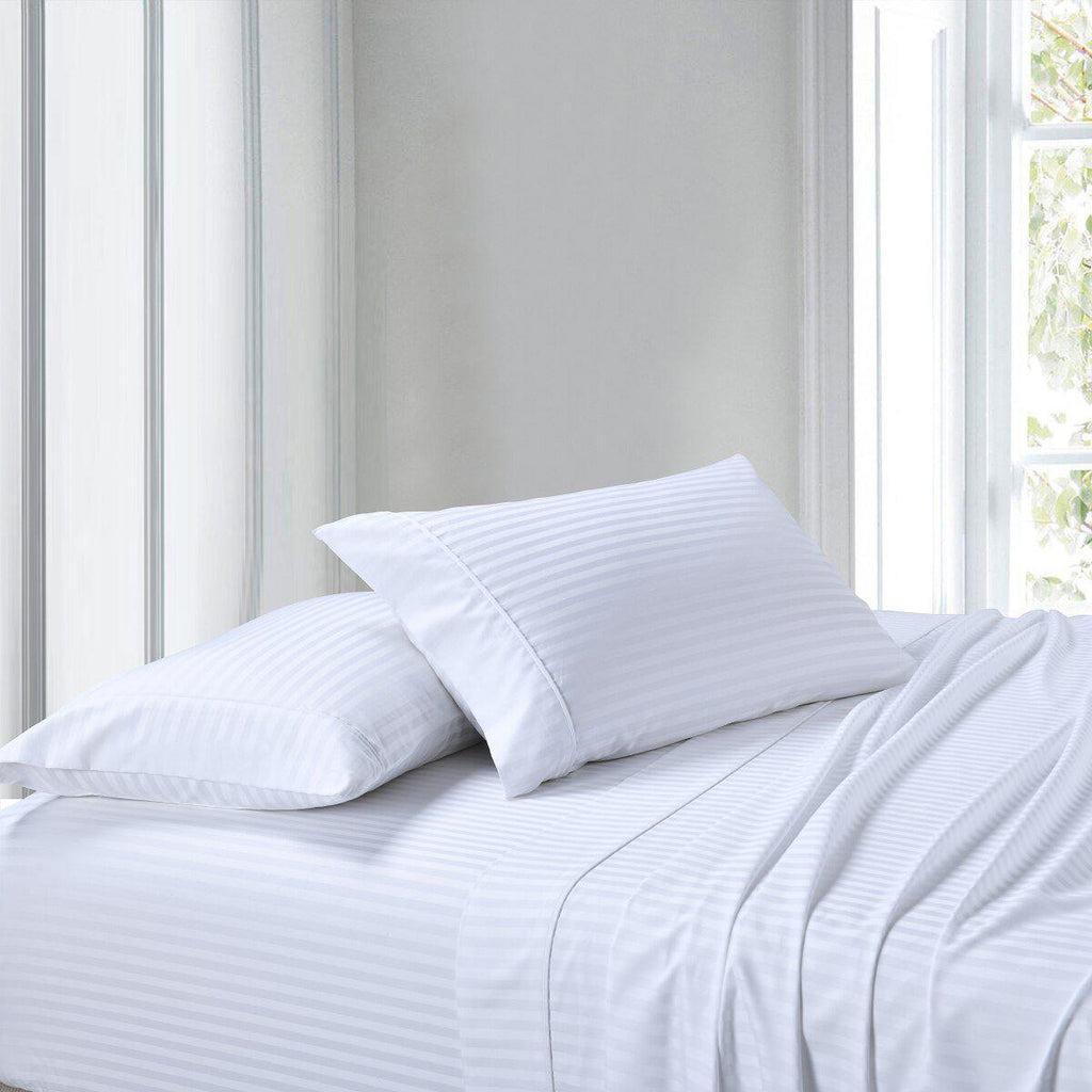 100% Cotton Sheet Set - Striped 300 Thread Count
