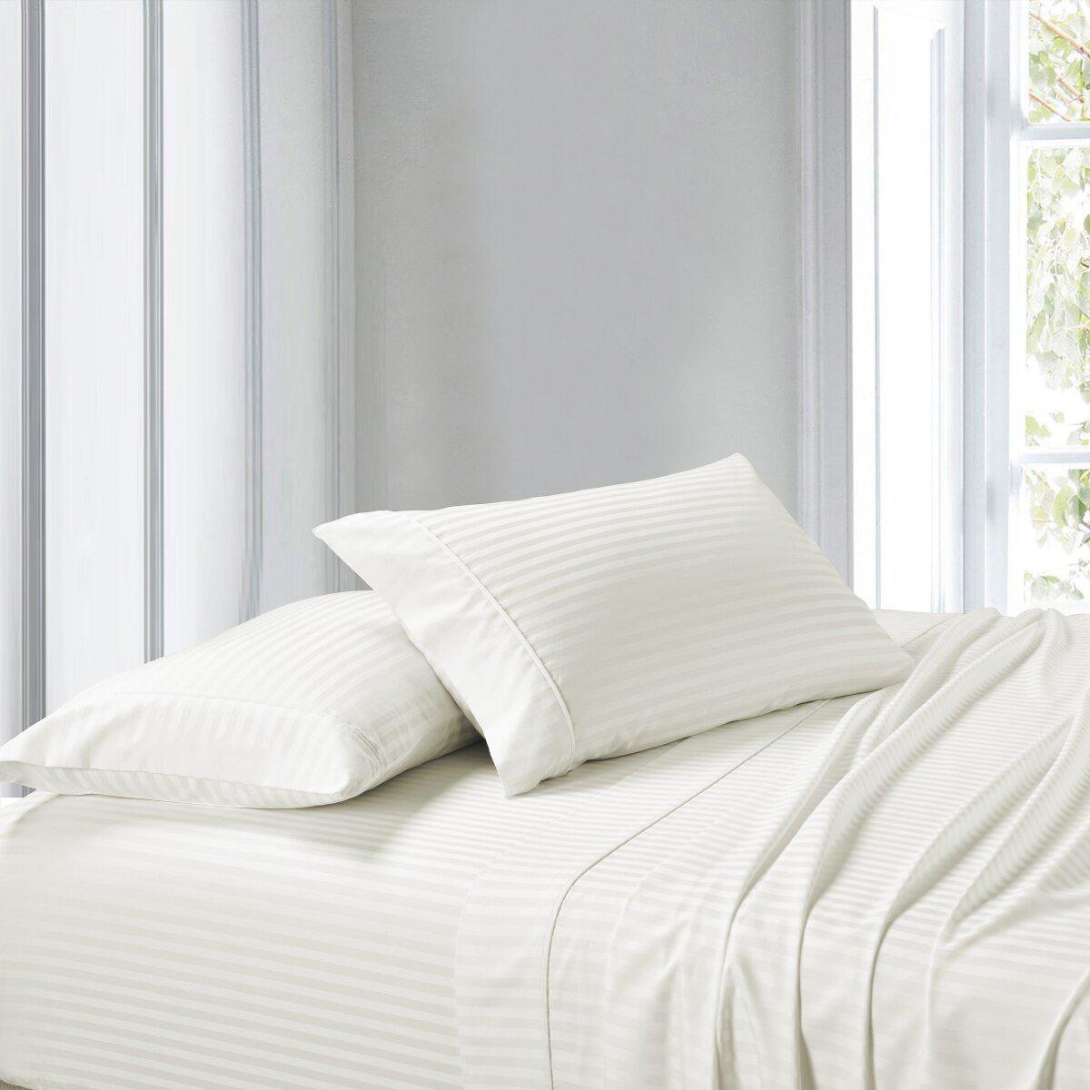 100% Cotton Sheet Set - Striped 300 Thread Count