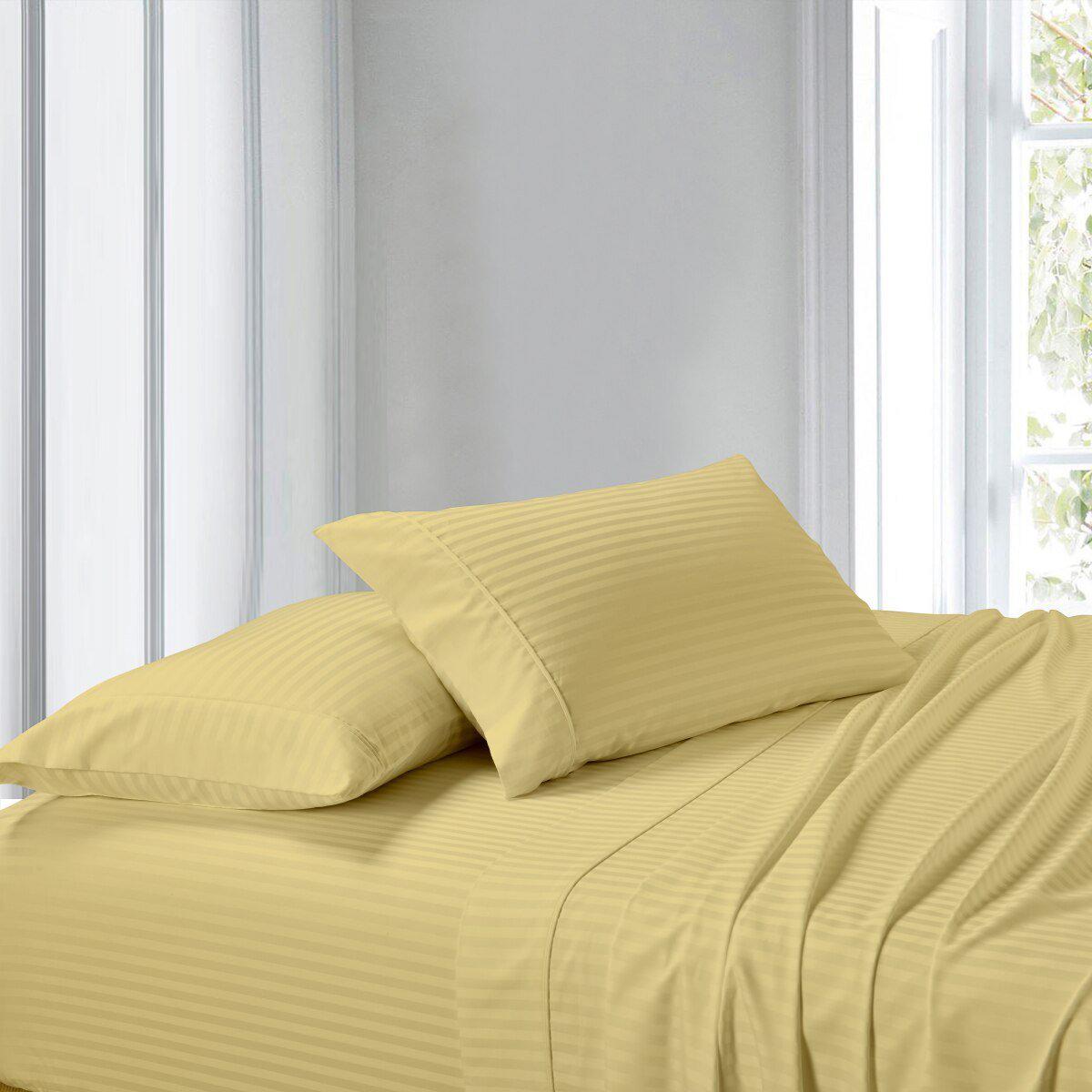 100% Cotton Sheet Set - Striped 300 Thread Count