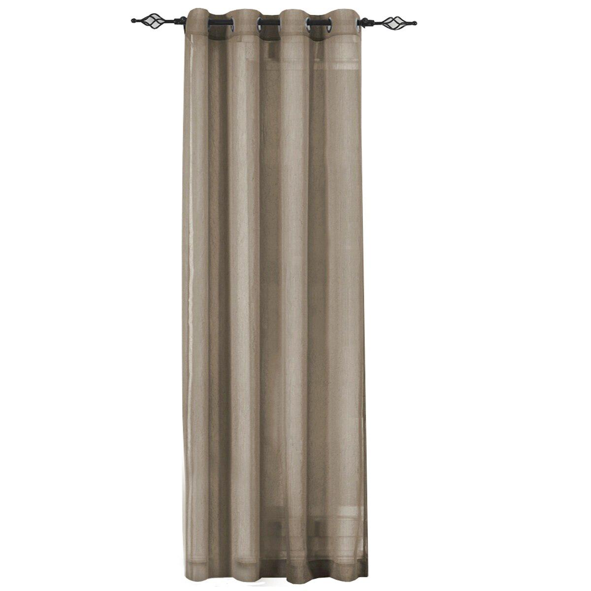 Abri Grommet Crushed Sheer Curtain Panel (Single)