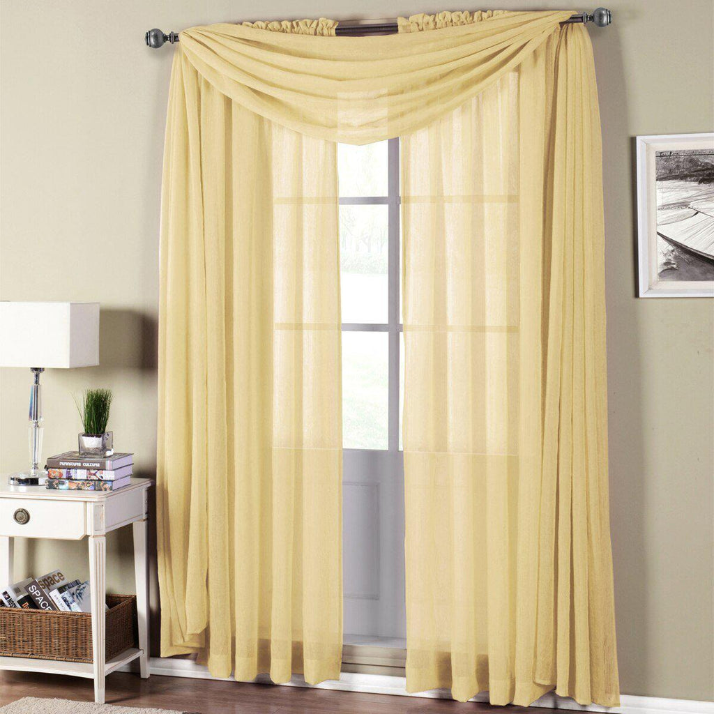 Abri Rod Pocket Crushed Sheer Curtain Panel (Single)