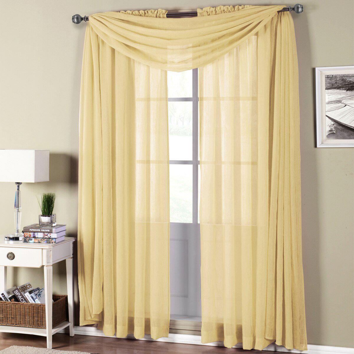 Abri Rod Pocket Crushed Sheer Curtain Panel (Single)