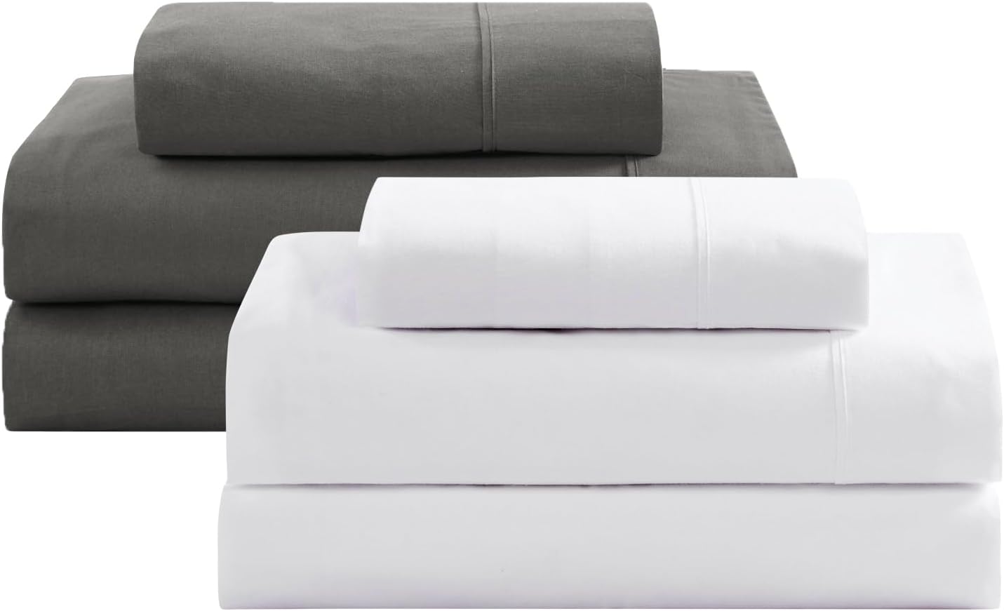 LANE LINEN 100% Organic Cotton King Size Sheets Set, Soft & Comfy All Season Breathable Sheets King Size, Percale Weave Fully Elasticized Eco Friendly Naturally Cooling King White Bed Sheets