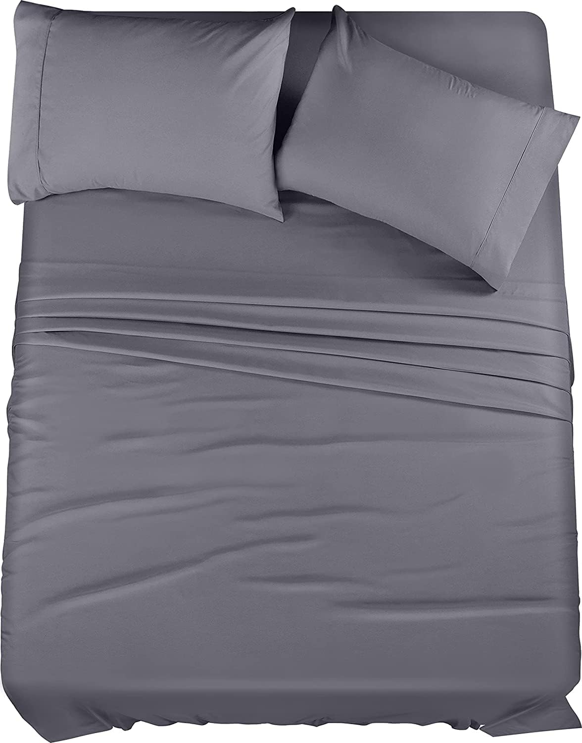 Utopia Bedding Queen Sheet Set – 4 Piece Bed Sheets for Queen Size Bed, Soft and Breathable Microfiber, Includes 1 Fitted Sheet, 1 Flat Sheet and 2 Pillowcases (Grey)