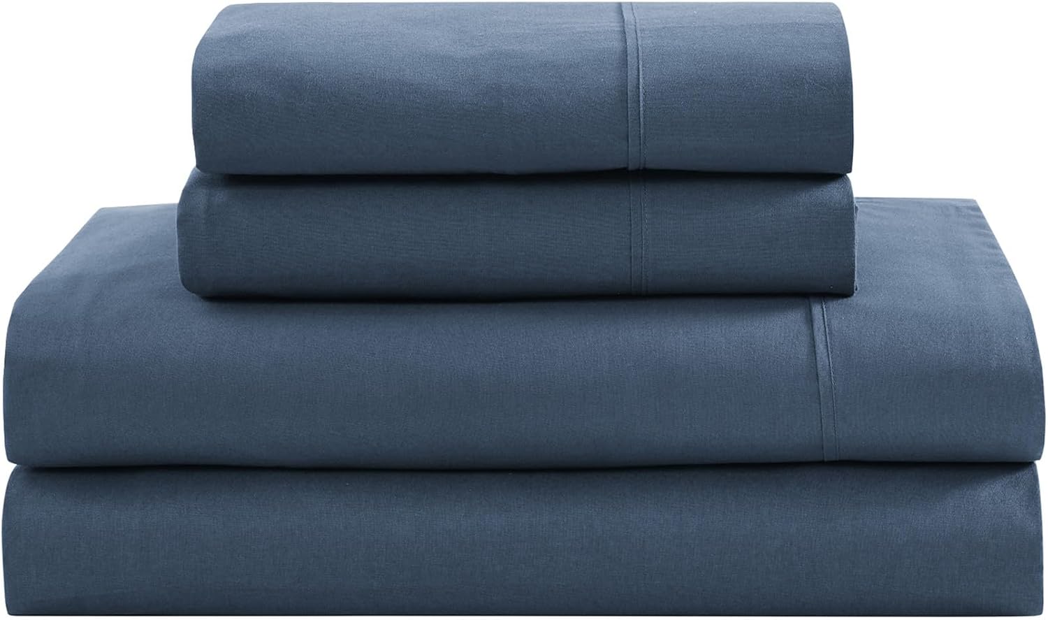 LANE LINEN 100% Organic Cotton King Size Sheets Set, Soft & Comfy All Season Breathable Sheets King Size, Percale Weave Fully Elasticized Eco Friendly Naturally Cooling King White Bed Sheets