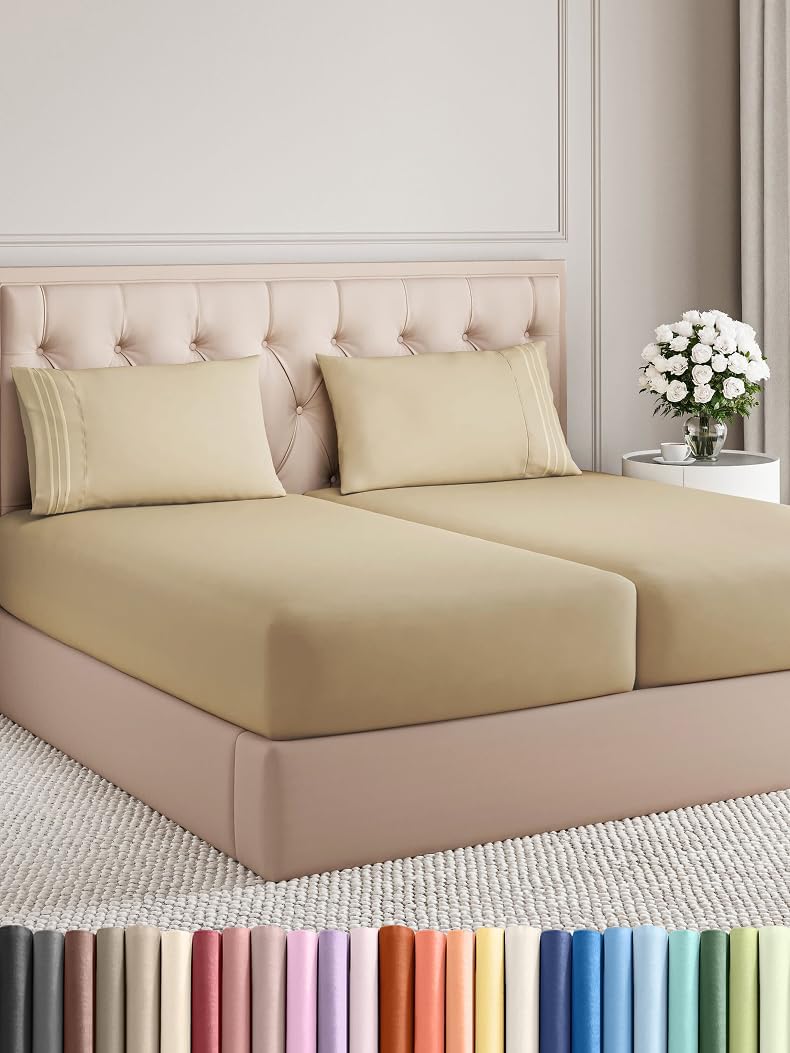 Twin Size 3 Piece Sheet Set - Comfy Breathable & Cooling Bed Sheets Set - Hotel Luxury Bedding for Women, Men, Kids, Teens, Boys & Girls - Deep Pockets, Ultra-Soft and Wrinkle Free - Oeko-Tex - White