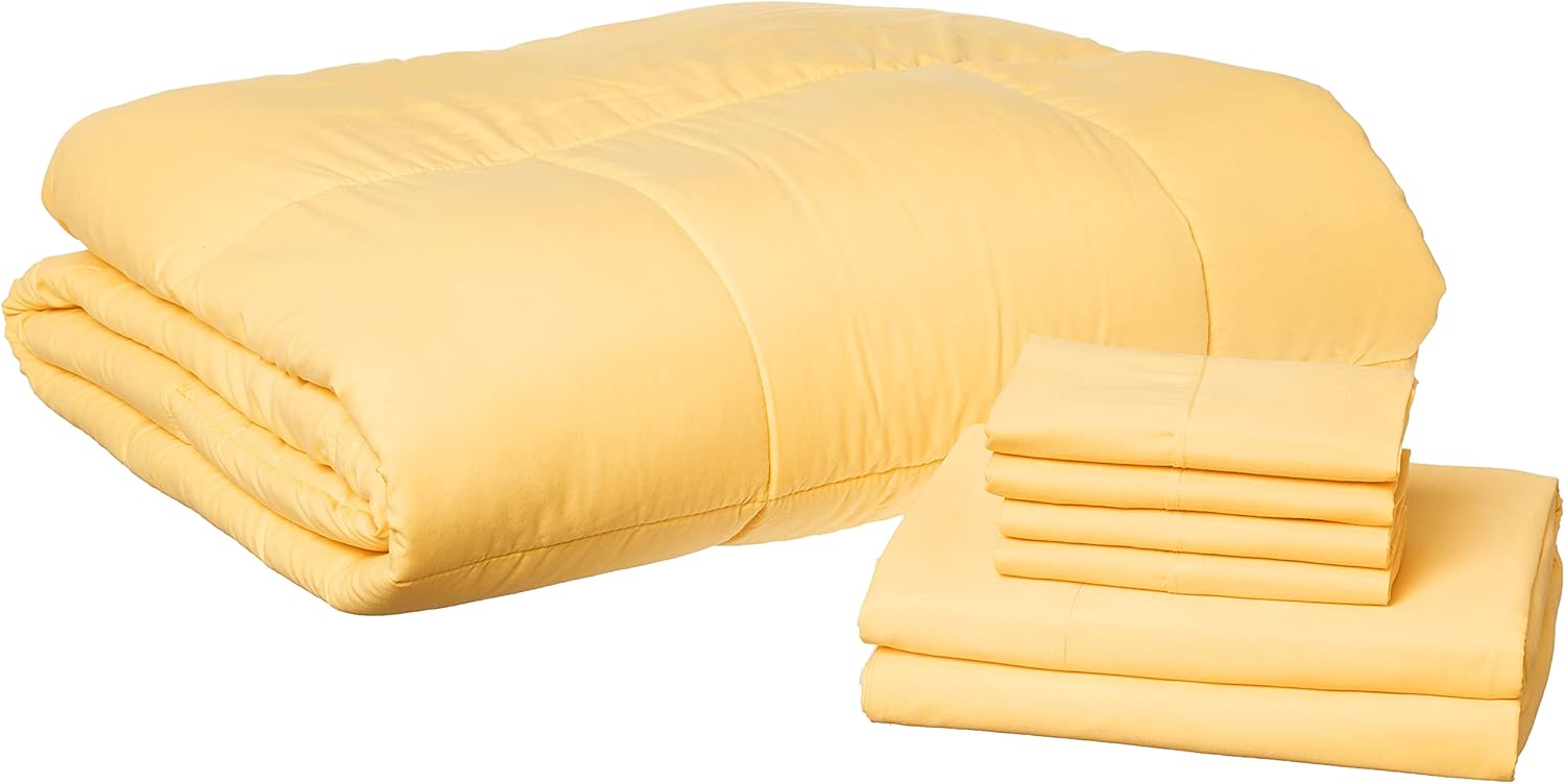 Sweet Home Collection 5 Piece Comforter Set Bag Solid Color All Season Soft Down Alternative Blanket & Luxurious Microfiber Bed Sheets, Black, Twin