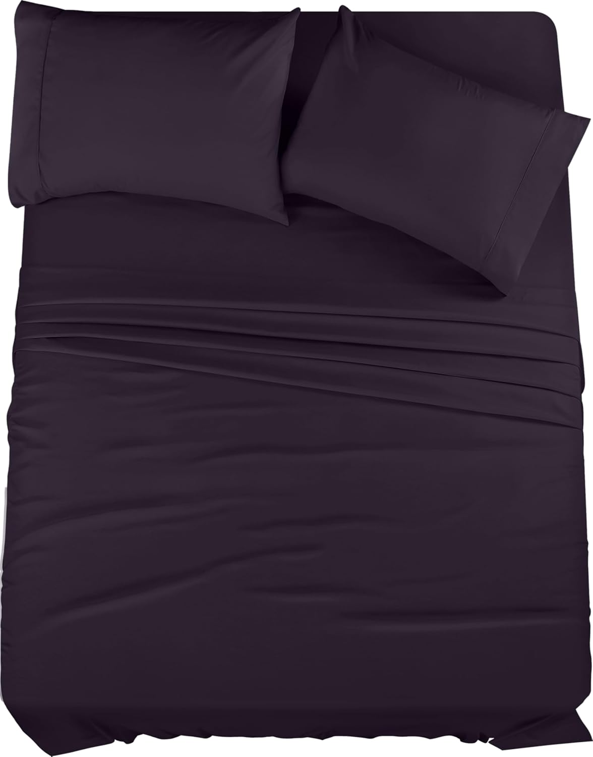 Utopia Bedding Queen Sheet Set – 4 Piece Bed Sheets for Queen Size Bed, Soft and Breathable Microfiber, Includes 1 Fitted Sheet, 1 Flat Sheet and 2 Pillowcases (Black)