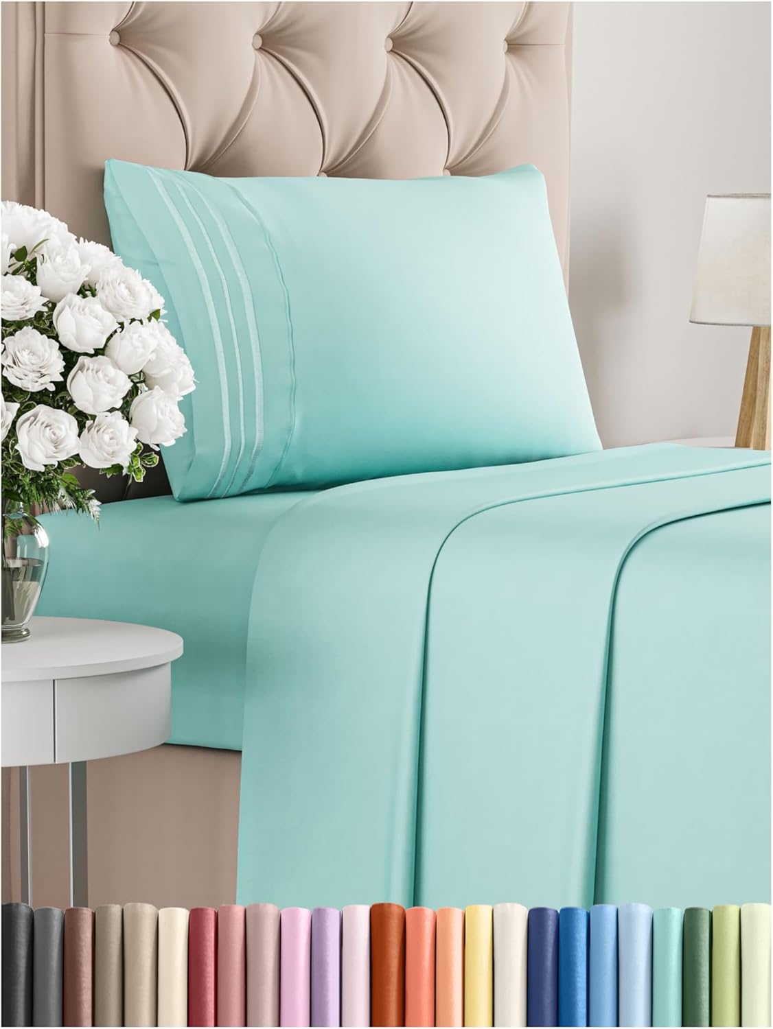 Queen Size 4 Piece Sheet Set - Comfy Breathable & Cooling Bed Sheets Set - Hotel Luxury Bedding for Women, Men, Kids, Teens, Boys & Girls - Deep Pockets, Soft and Wrinkle Free - Oeko-Tex - Sage Green