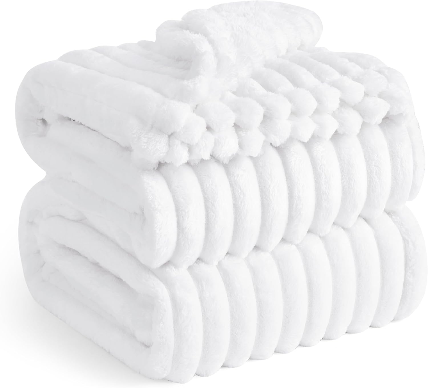 Bedsure GentleSoft King Size Blanket for Bed - Cozy Soft Blankets for Women, Cute Large Bedding Fleece Throws for Girls, Off White, 108x90 Inches