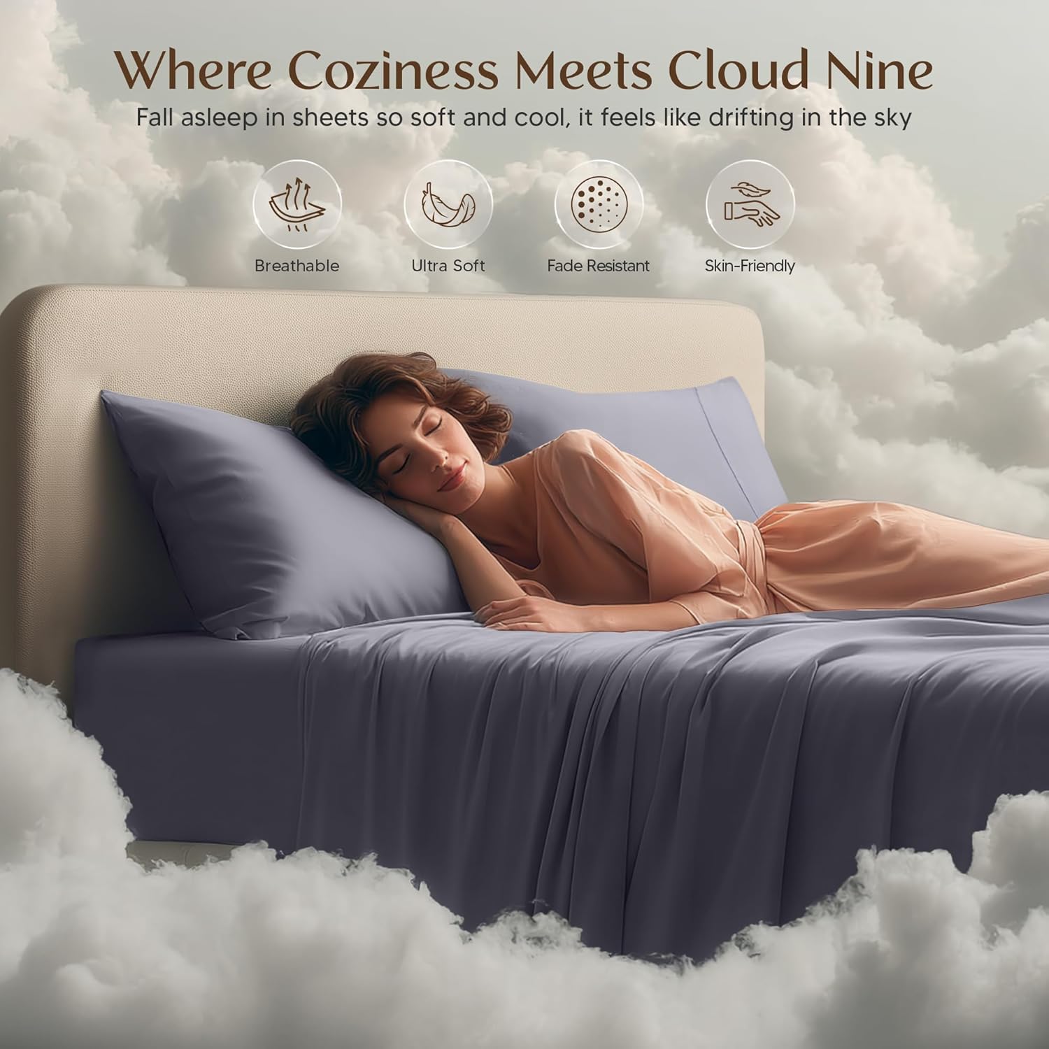 Utopia Bedding Queen Sheet Set – 4 Piece Bed Sheets for Queen Size Bed, Soft and Breathable Microfiber, Includes 1 Fitted Sheet, 1 Flat Sheet and 2 Pillowcases (Grey)