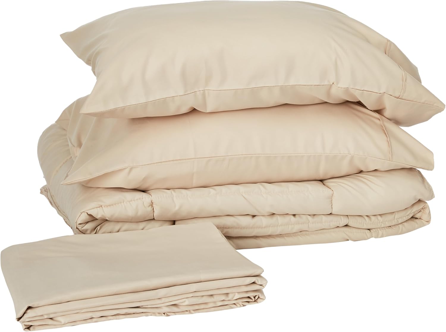 Sweet Home Collection 5 Piece Comforter Set Bag Solid Color All Season Soft Down Alternative Blanket & Luxurious Microfiber Bed Sheets, Black, Twin