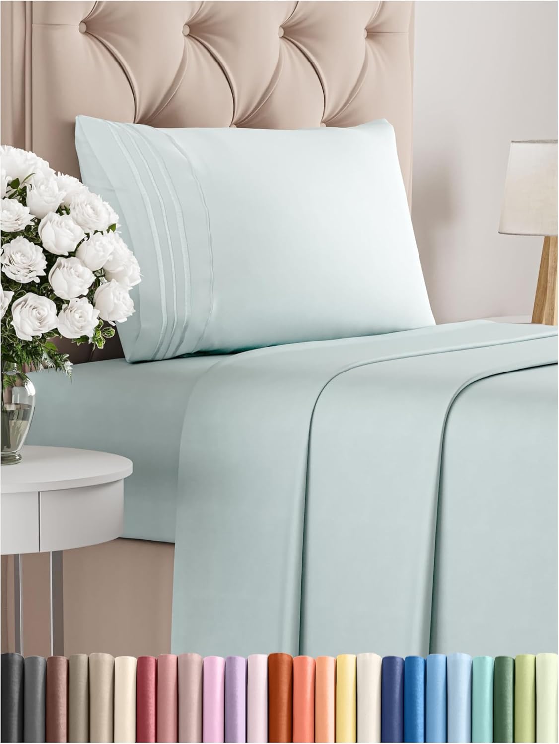 Queen Size 4 Piece Sheet Set - Comfy Breathable & Cooling Bed Sheets Set - Hotel Luxury Bedding for Women, Men, Kids, Teens, Boys & Girls - Deep Pockets, Soft and Wrinkle Free - Oeko-Tex - Sage Green