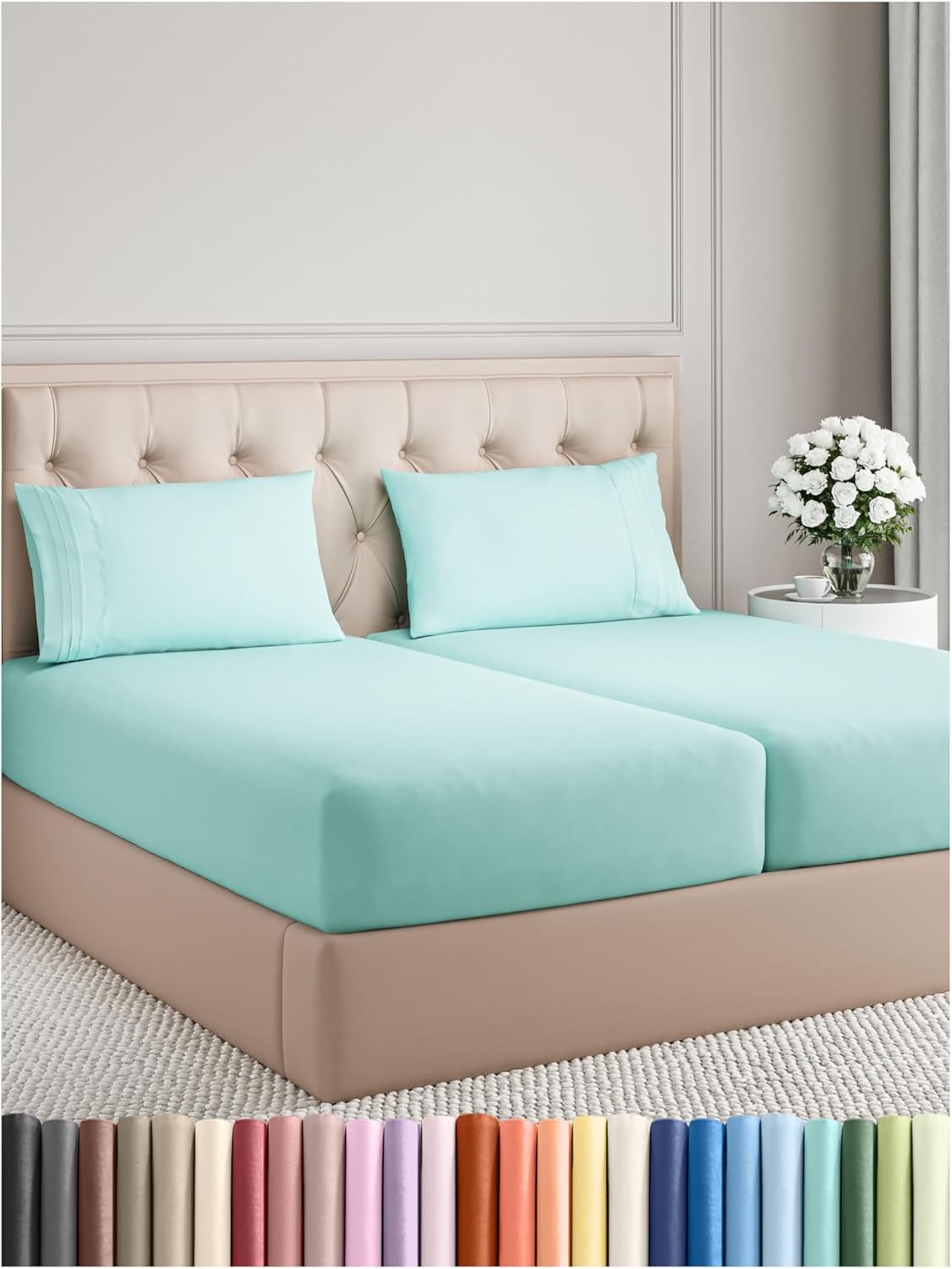 Twin Size 3 Piece Sheet Set - Comfy Breathable & Cooling Bed Sheets Set - Hotel Luxury Bedding for Women, Men, Kids, Teens, Boys & Girls - Deep Pockets, Ultra-Soft and Wrinkle Free - Oeko-Tex - White