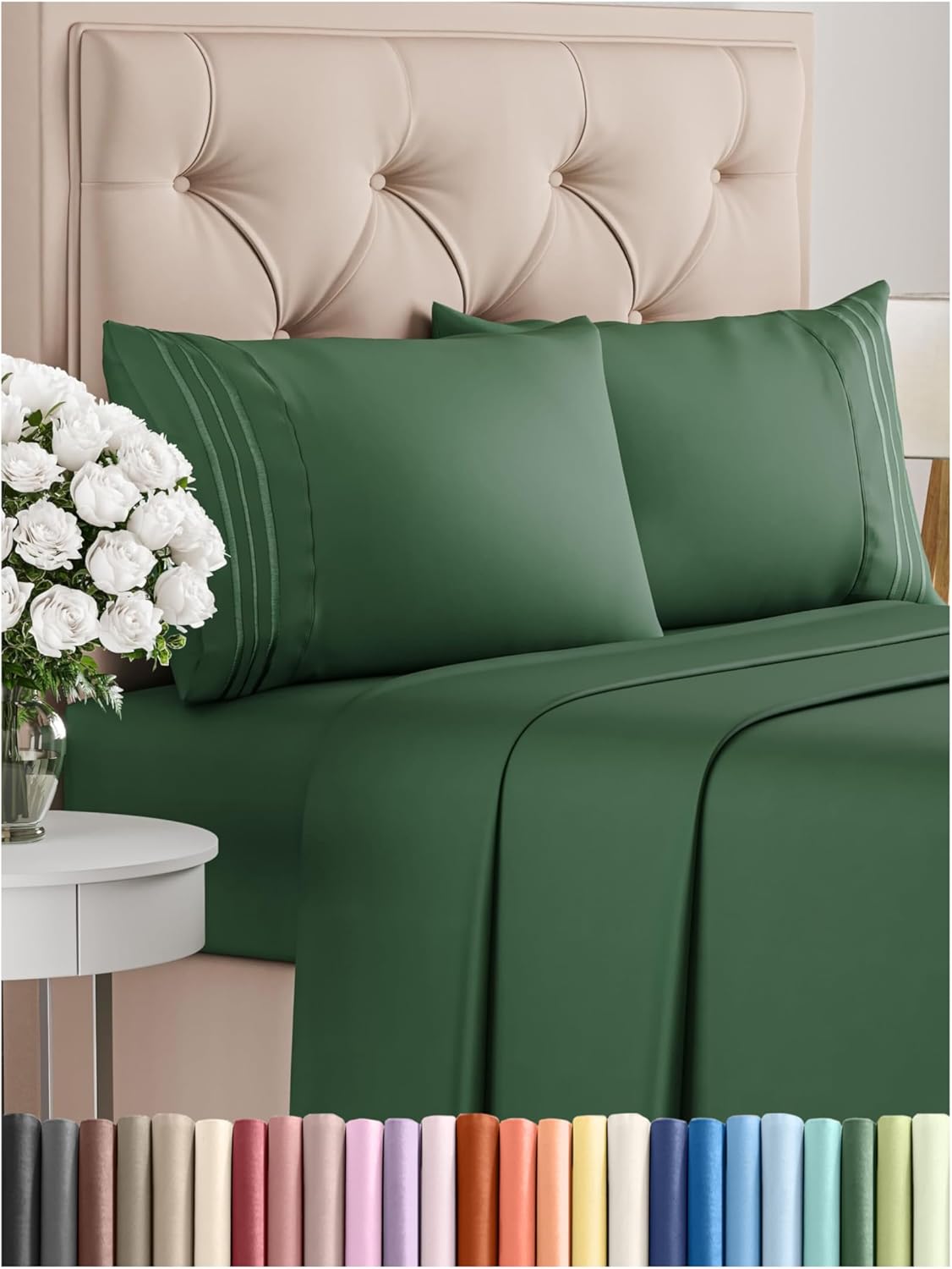 Queen Size 4 Piece Sheet Set - Comfy Breathable & Cooling Bed Sheets Set - Hotel Luxury Bedding for Women, Men, Kids, Teens, Boys & Girls - Deep Pockets, Soft and Wrinkle Free - Oeko-Tex - Sage Green