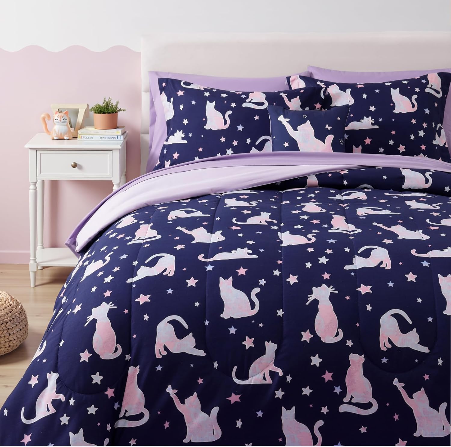 Twin Kids Comforter Set - 5 Pieces Twin Bedding Sets for Boys, Glow in The Dark Space Bed in A Bag with Sheets