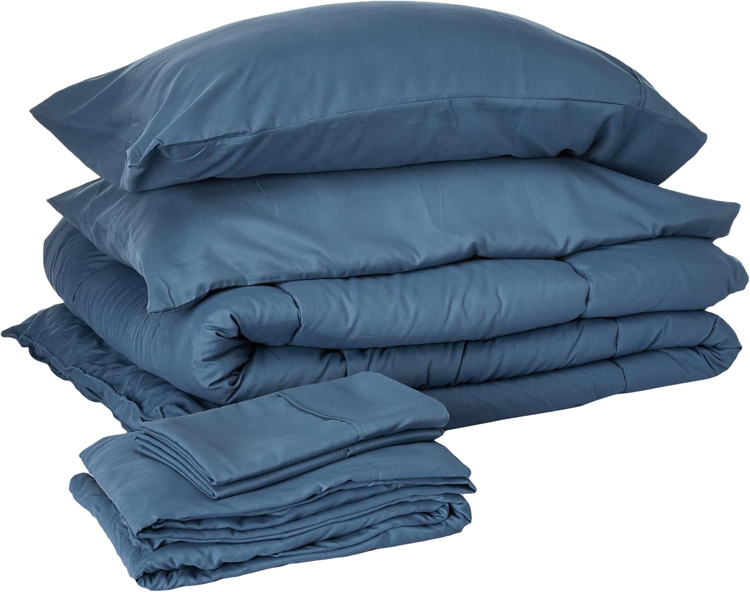 Sweet Home Collection 5 Piece Comforter Set Bag Solid Color All Season Soft Down Alternative Blanket & Luxurious Microfiber Bed Sheets, Gray, Twin