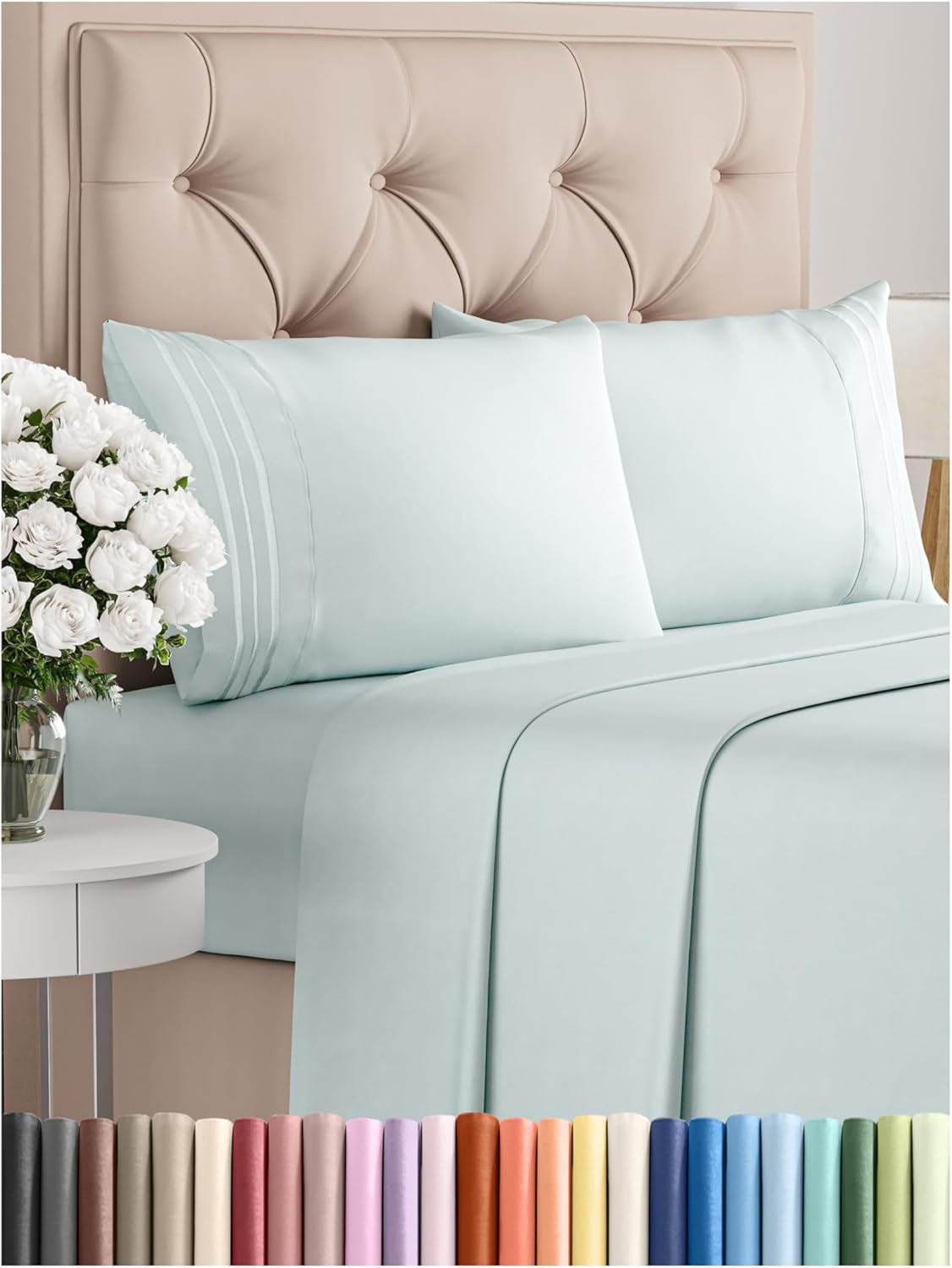 Queen Size 4 Piece Sheet Set - Comfy Breathable & Cooling Bed Sheets Set - Hotel Luxury Bedding for Women, Men, Kids, Teens, Boys & Girls - Deep Pockets, Soft and Wrinkle Free - Oeko-Tex - Sage Green