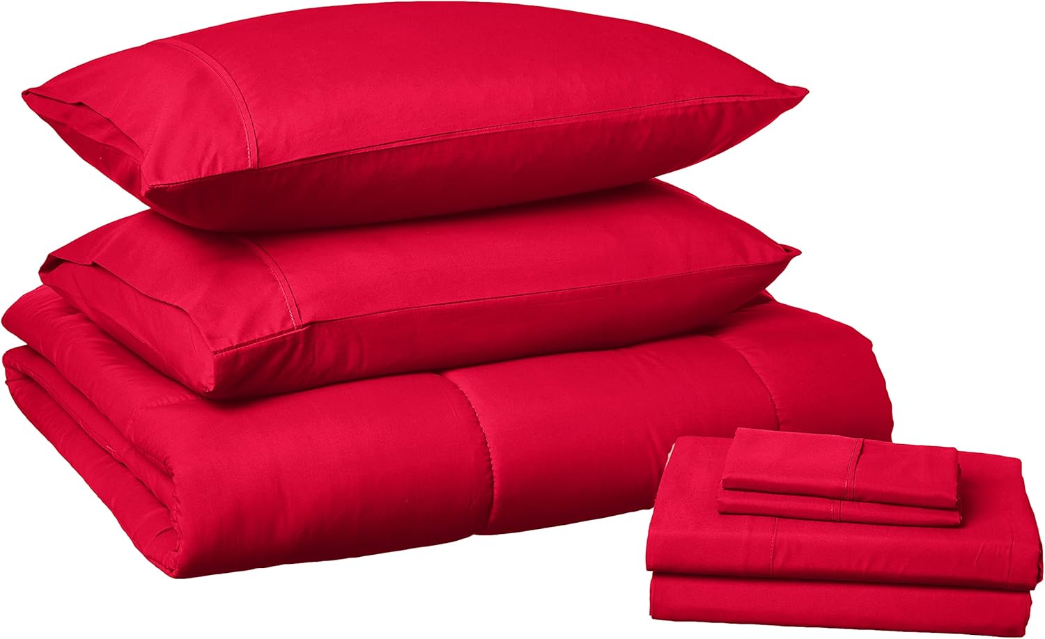 Sweet Home Collection 5 Piece Comforter Set Bag Solid Color All Season Soft Down Alternative Blanket & Luxurious Microfiber Bed Sheets, Black, Twin