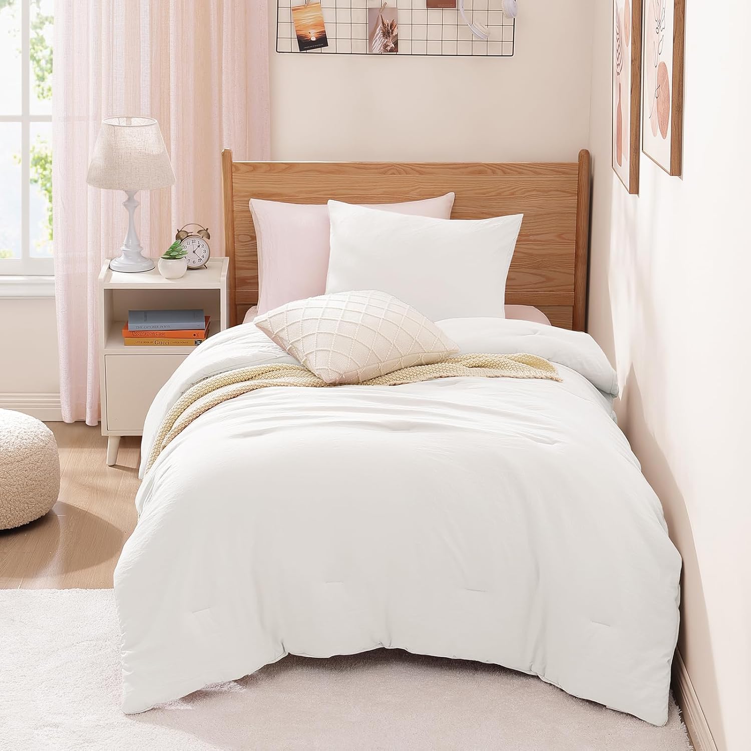 WRENSONGE King Size Comforter Set - 3 Pieces Prewashed Burnt Orange Soft Lightweight Bedding for All Seasons,Fluffy Down Alternative Comforter King Size with 2 Pillow Shams