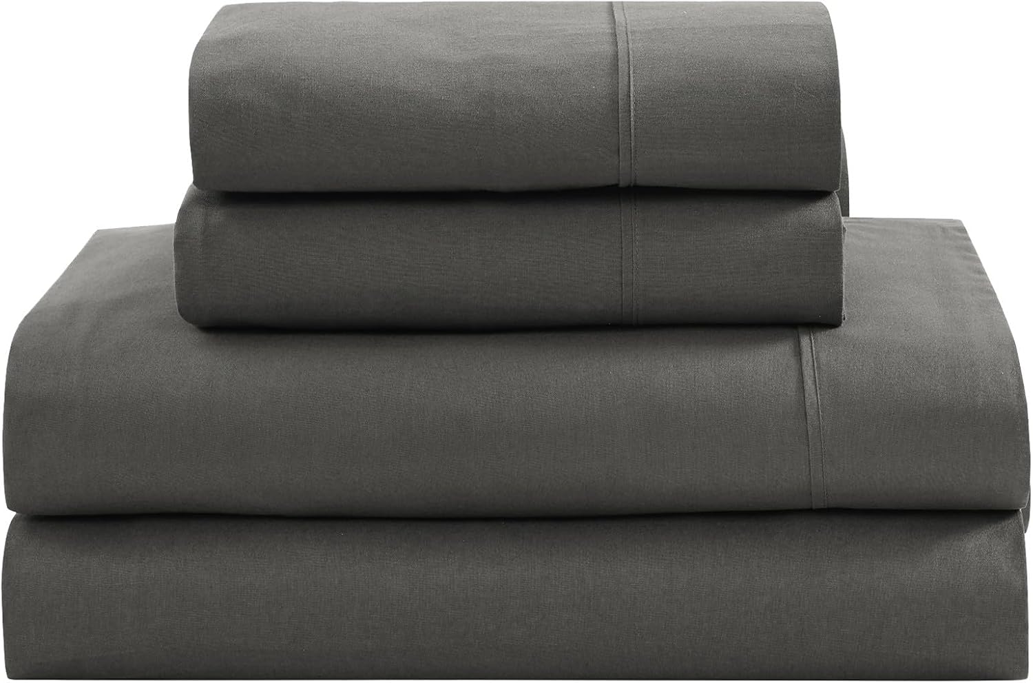 LANE LINEN 100% Organic Cotton King Size Sheets Set, Soft & Comfy All Season Breathable Sheets King Size, Percale Weave Fully Elasticized Eco Friendly Naturally Cooling King White Bed Sheets