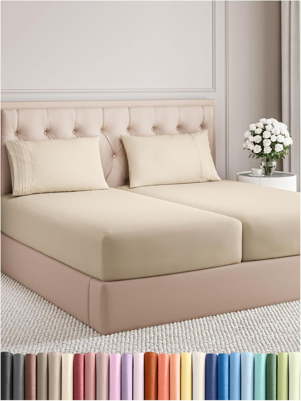 Twin Size 3 Piece Sheet Set - Comfy Breathable & Cooling Bed Sheets Set - Hotel Luxury Bedding for Women, Men, Kids, Teens, Boys & Girls - Deep Pockets, Ultra-Soft and Wrinkle Free - Oeko-Tex - White