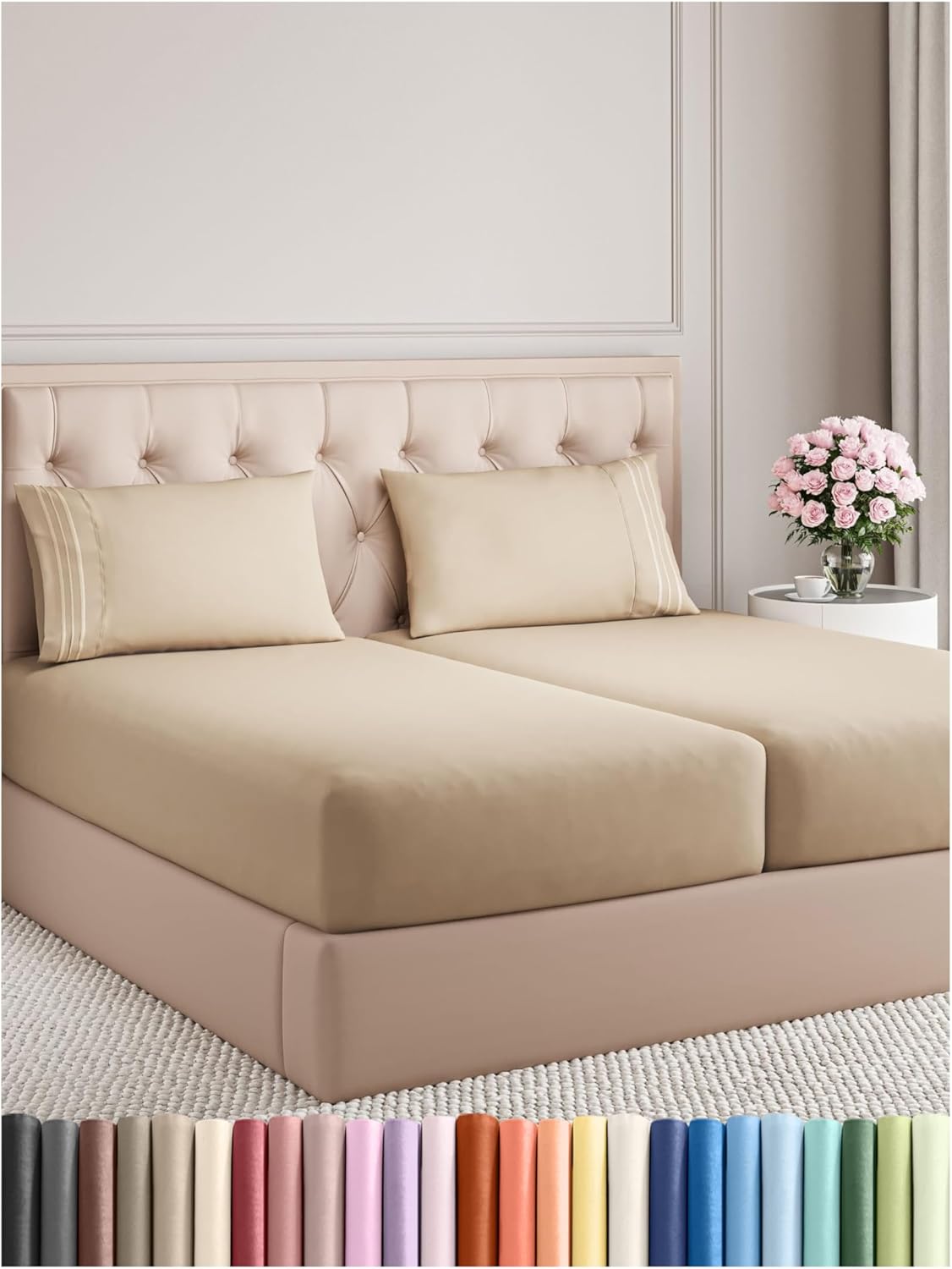 Twin Size 3 Piece Sheet Set - Comfy Breathable & Cooling Bed Sheets Set - Hotel Luxury Bedding for Women, Men, Kids, Teens, Boys & Girls - Deep Pockets, Ultra-Soft and Wrinkle Free - Oeko-Tex - White