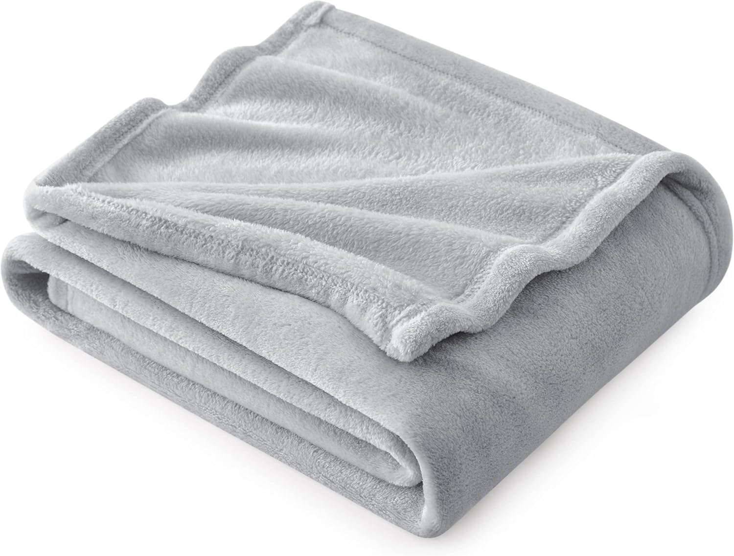Bedsure GentleSoft Fleece Bed Blankets Queen Size Grey - Soft Lightweight Fuzzy Cozy Luxury Fall Blanket Microfiber, Room Home Decor Christmas Decorations Gifts for Women and Men, 90x90 inches