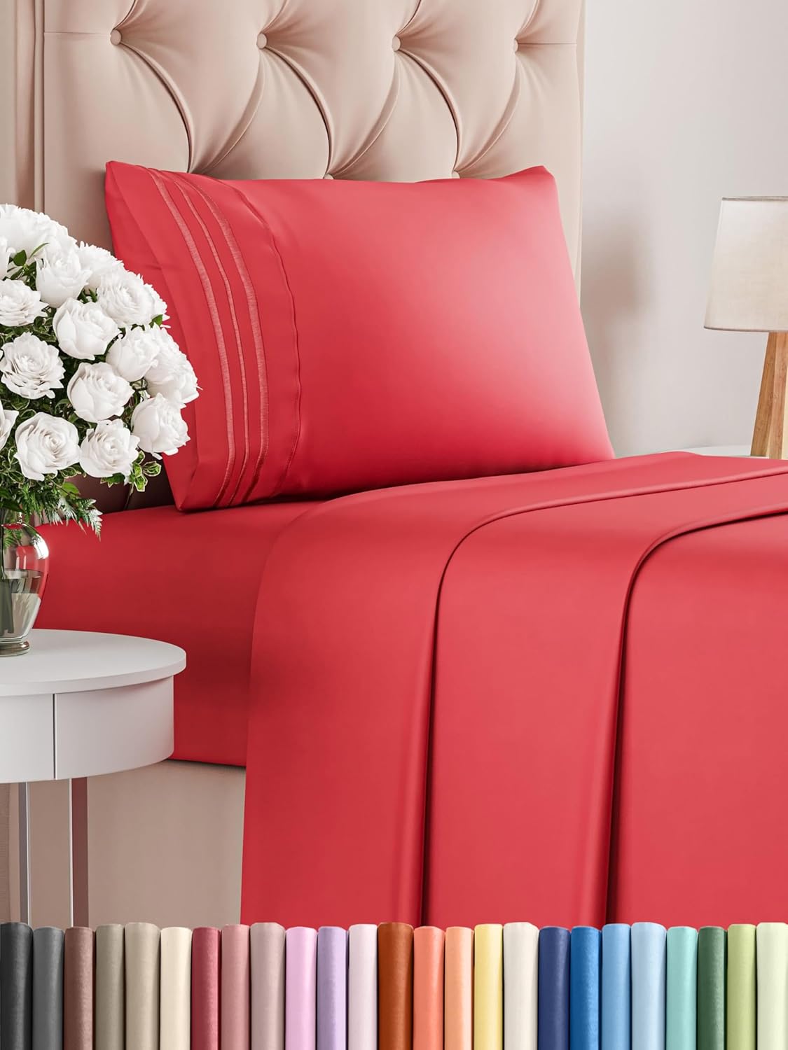 Twin Size 3 Piece Sheet Set - Comfy Breathable & Cooling Bed Sheets Set - Hotel Luxury Bedding for Women, Men, Kids, Teens, Boys & Girls - Deep Pockets, Ultra-Soft and Wrinkle Free - Oeko-Tex - White