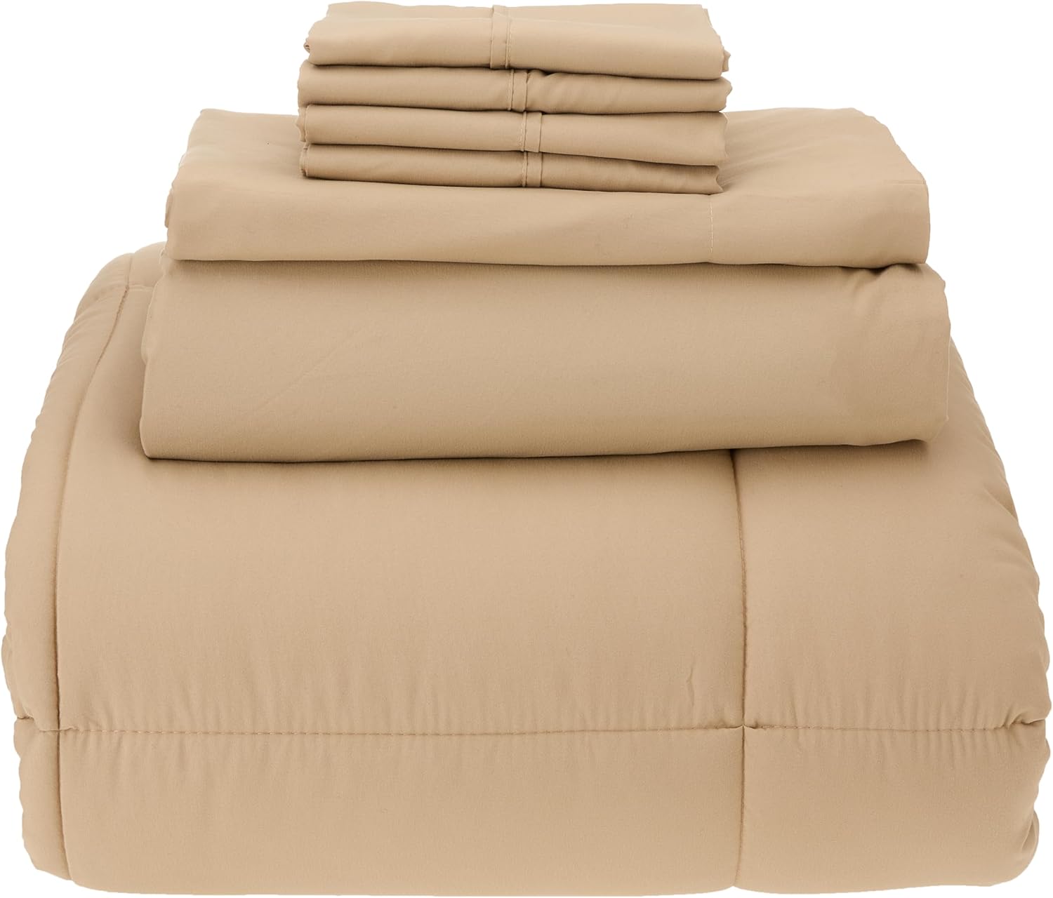 Sweet Home Collection 5 Piece Comforter Set Bag Solid Color All Season Soft Down Alternative Blanket & Luxurious Microfiber Bed Sheets, Black, Twin