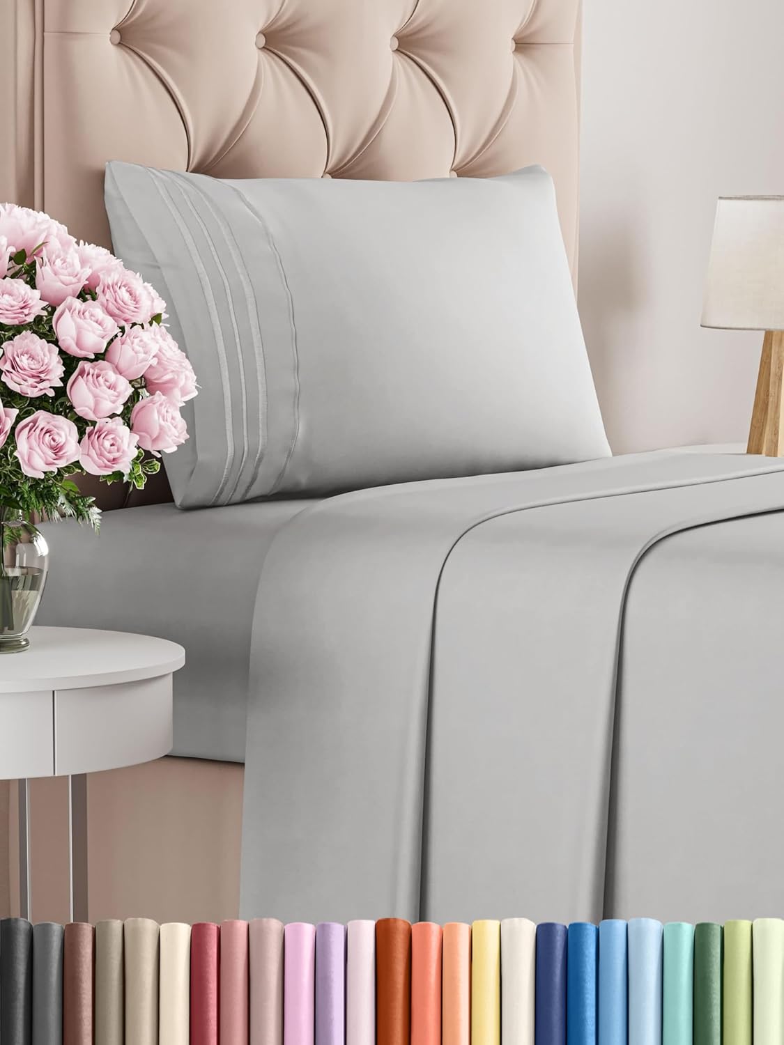 Twin Size 3 Piece Sheet Set - Comfy Breathable & Cooling Bed Sheets Set - Hotel Luxury Bedding for Women, Men, Kids, Teens, Boys & Girls - Deep Pockets, Ultra-Soft and Wrinkle Free - Oeko-Tex - White