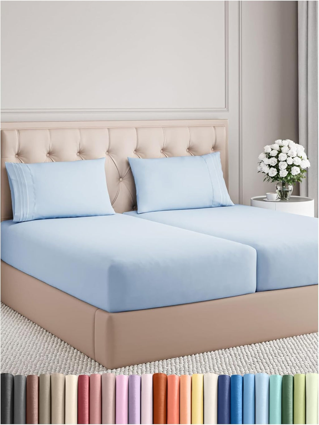 Twin Size 3 Piece Sheet Set - Comfy Breathable & Cooling Bed Sheets Set - Hotel Luxury Bedding for Women, Men, Kids, Teens, Boys & Girls - Deep Pockets, Ultra-Soft and Wrinkle Free - Oeko-Tex - White