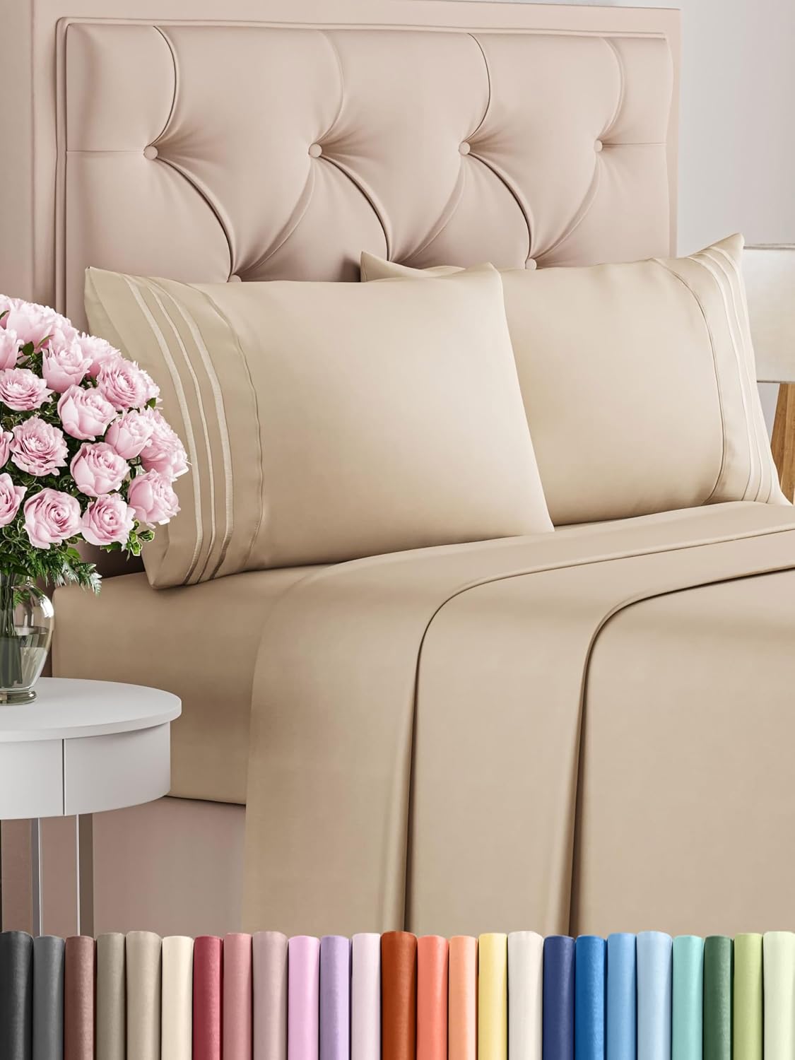 Queen Size 4 Piece Sheet Set - Comfy Breathable & Cooling Bed Sheets Set - Hotel Luxury Bedding for Women, Men, Kids, Teens, Boys & Girls - Deep Pockets, Soft and Wrinkle Free - Oeko-Tex - Sage Green