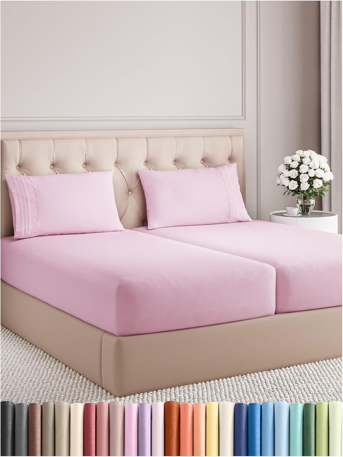 Twin Size 3 Piece Sheet Set - Comfy Breathable & Cooling Bed Sheets Set - Hotel Luxury Bedding for Women, Men, Kids, Teens, Boys & Girls - Deep Pockets, Ultra-Soft and Wrinkle Free - Oeko-Tex - White