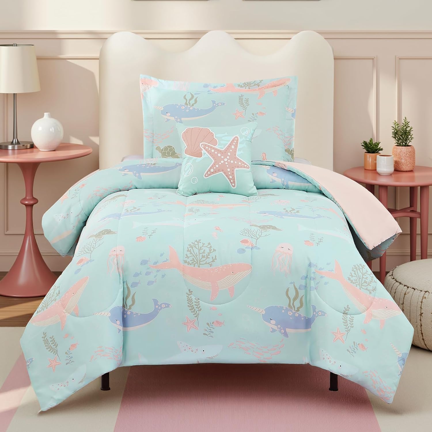 Kids Comforter Set Twin Size for Boys, Glow in The Dark Gamer Bedding Set 1 Comforter, 1 Decor Pillow, 1 Pillow Sham, Twin XL Comforter Set Dorm Bedding