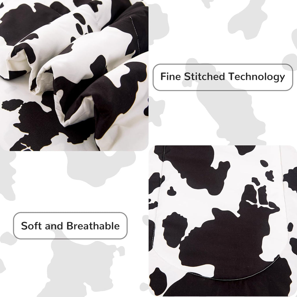 Viviland Kids Twin Bedding Sets for Girls, Boys Soft Twin Comforter Set with Sheets, 5 Pieces Microfiber Bed in a Bag, Cow Animal