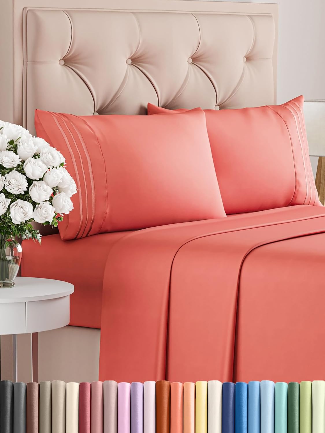 Twin Size 3 Piece Sheet Set - Comfy Breathable & Cooling Bed Sheets Set - Hotel Luxury Bedding for Women, Men, Kids, Teens, Boys & Girls - Deep Pockets, Ultra-Soft and Wrinkle Free - Oeko-Tex - White