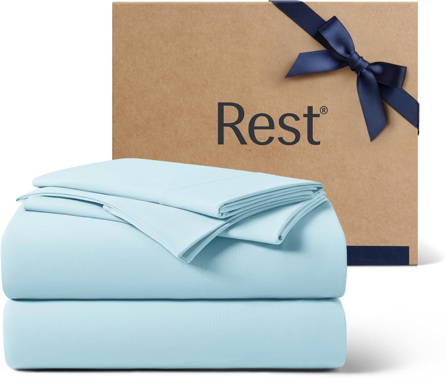 REST® Evercool®+ Cooling Sheet Set, King Size, Snow Ivory, Breathable Bed Sheets for Hot Sleeper and Night Sweats, with Pillowcases, with Ionic+ Self-Cleaning Silver Yarn for Sensitive Skin, 4PCS