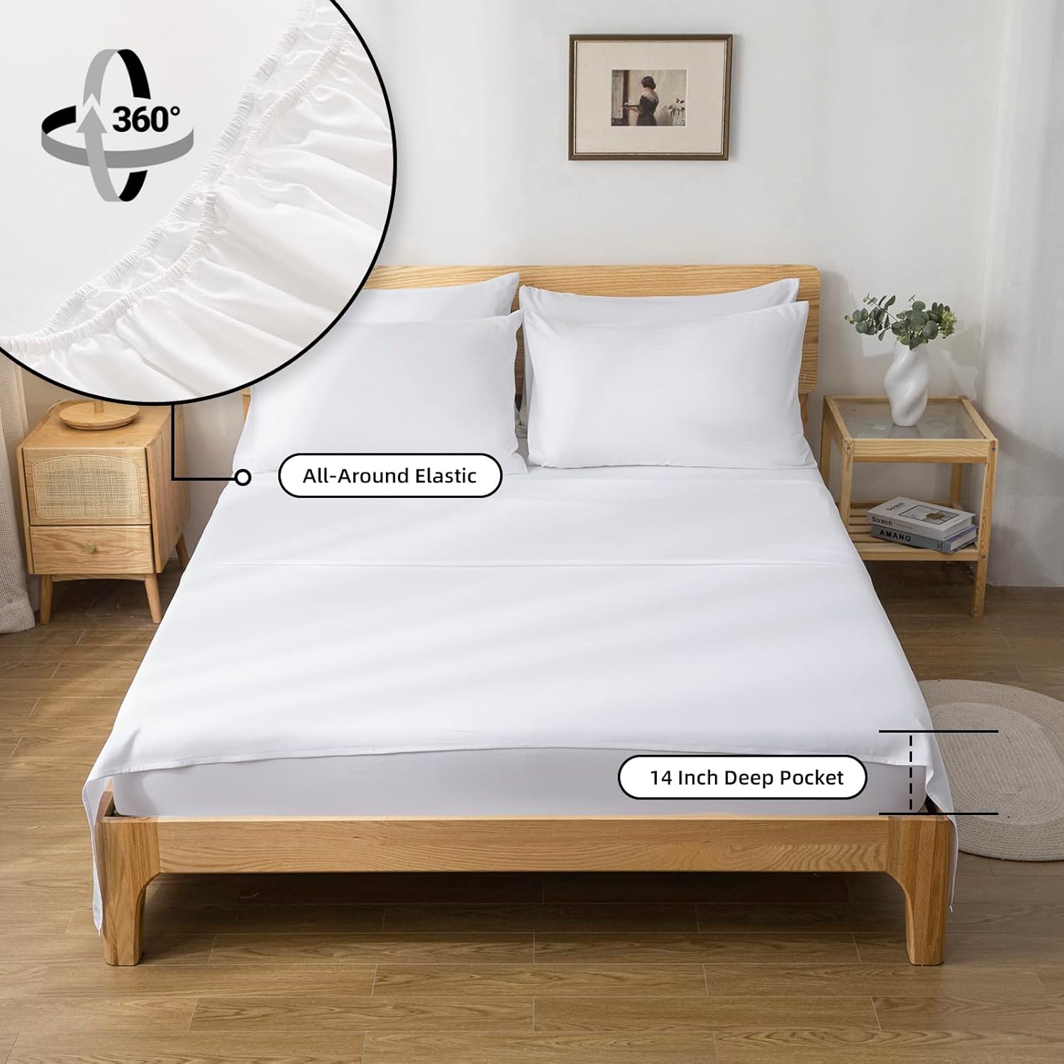 weigelia King Size Comforter Set 7 Pieces Oatmeal Comforter Set King Bed in a Bag Soft Fluffy Bedding Comforter with Sheets, Pillow Shams and Pillowcases for All Season