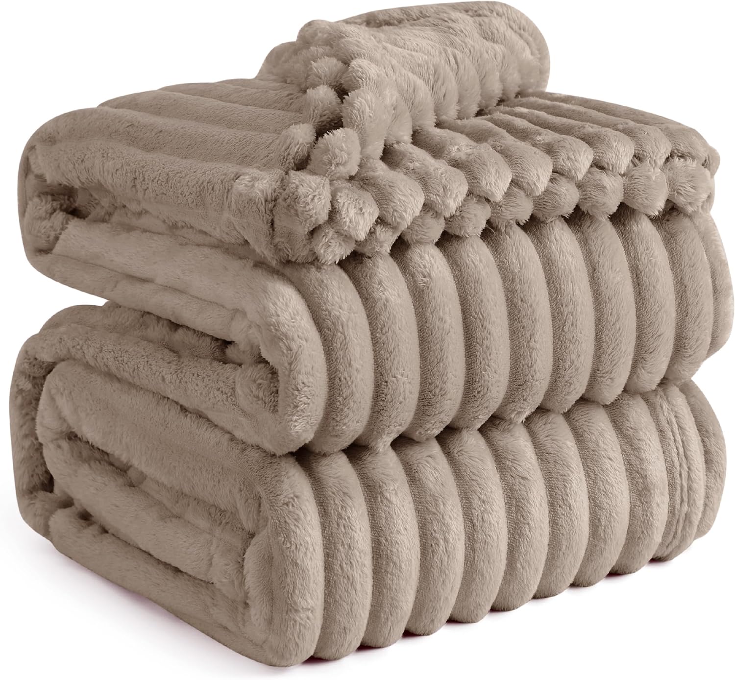 Bedsure GentleSoft Blankets Queen Size for Bed - Cozy Soft Sofa Couch Cover Blankets for Women, Cute Large Bedding Fleece Throws for Girls, Off White, 90x90 Inches