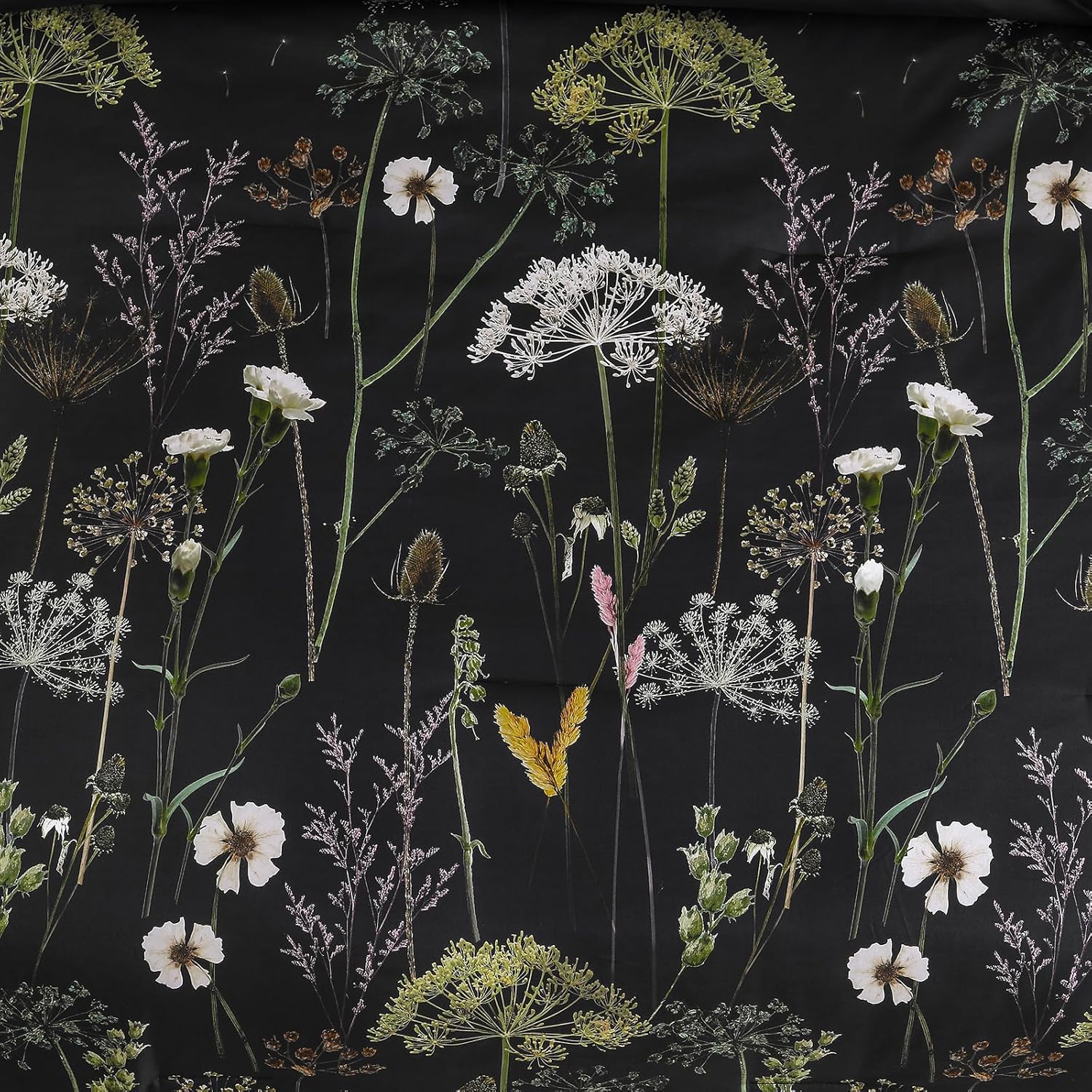 Yiran King Size Comforter Set, 7 Piece Comforter Floral Black Green Bedding Set, Soft Bed in a Bag King, Comforter, Sheets, Pillowcases & Shams