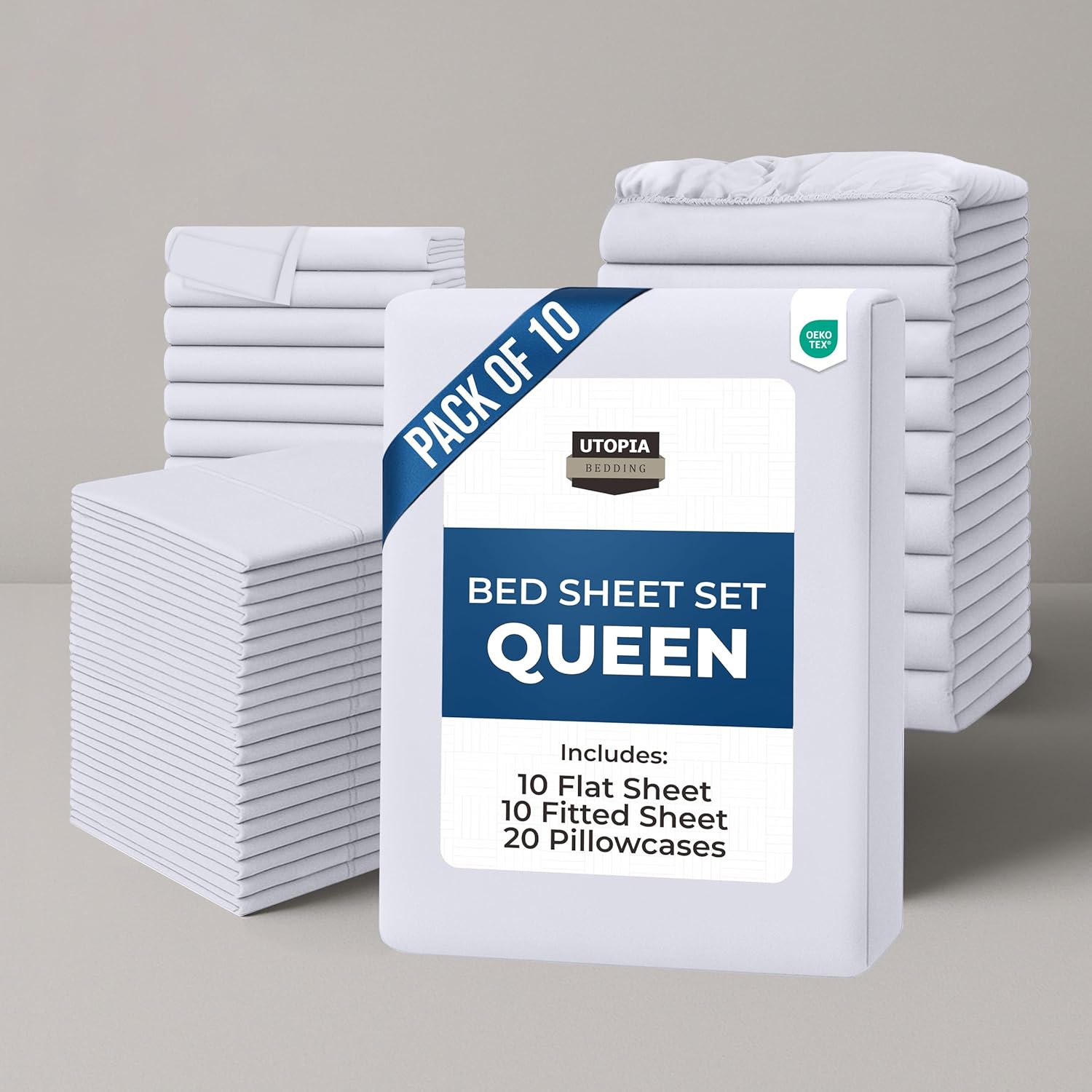 Utopia Bedding Queen Sheet Set – 4 Piece Bed Sheets for Queen Size Bed, Soft and Breathable Microfiber, Includes 1 Fitted Sheet, 1 Flat Sheet and 2 Pillowcases (Grey)