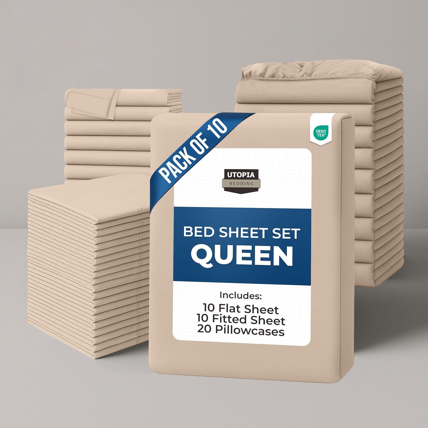 Utopia Bedding Queen Sheet Set – 4 Piece Bed Sheets for Queen Size Bed, Soft and Breathable Microfiber, Includes 1 Fitted Sheet, 1 Flat Sheet and 2 Pillowcases (Grey)